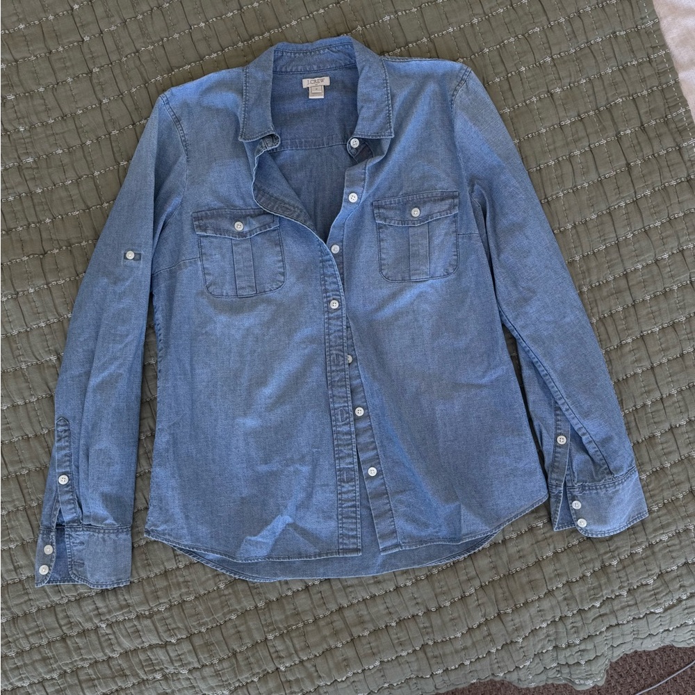 J. Crew Blue Denim Button-Up Shirt